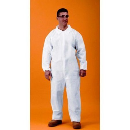 KEYSTONE SAFETY KeyGuard® Coverall, Open Wrists & Ankles, Zipper Front, Single Collar, White, 5XL, 25/CS CVL-KG-5XL